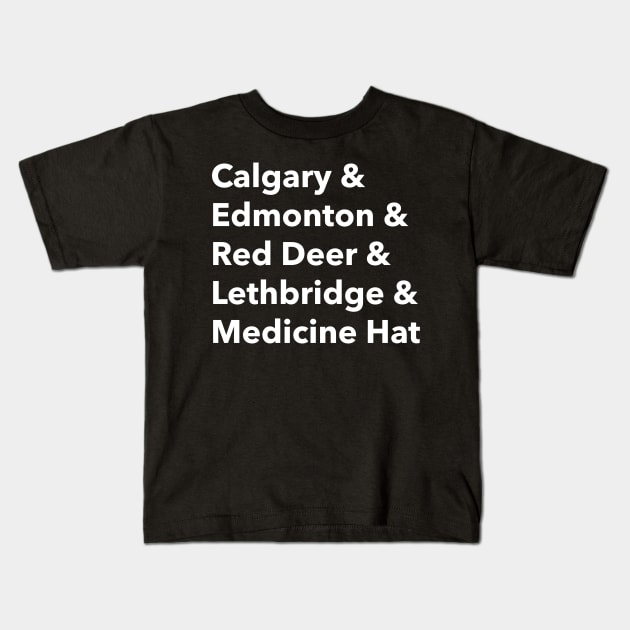 Alberta, Canada Cities Kids T-Shirt by Canada Tees